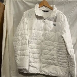 Pure White Mid-weight North Face XL Coat